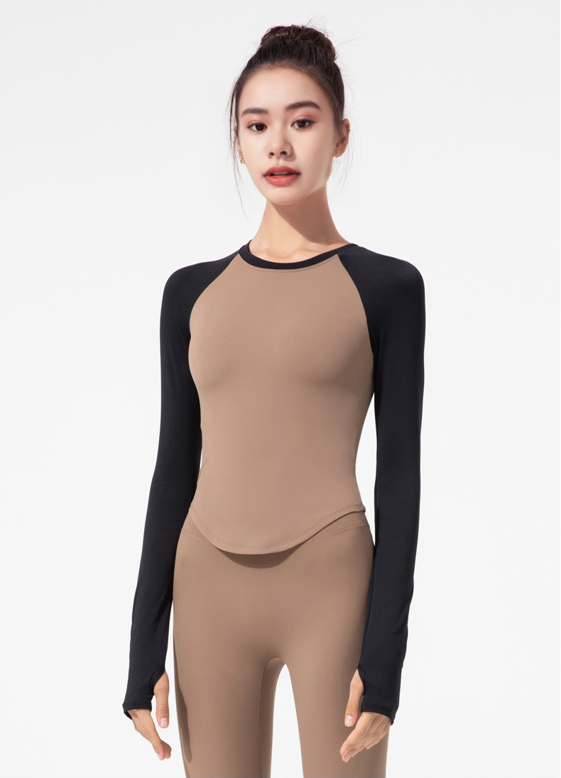 Mix Colour Long Sleeves Bra Top