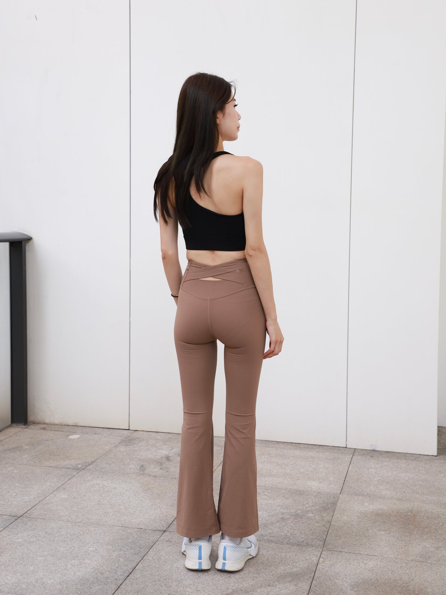 Cross Waist Flare Leggings