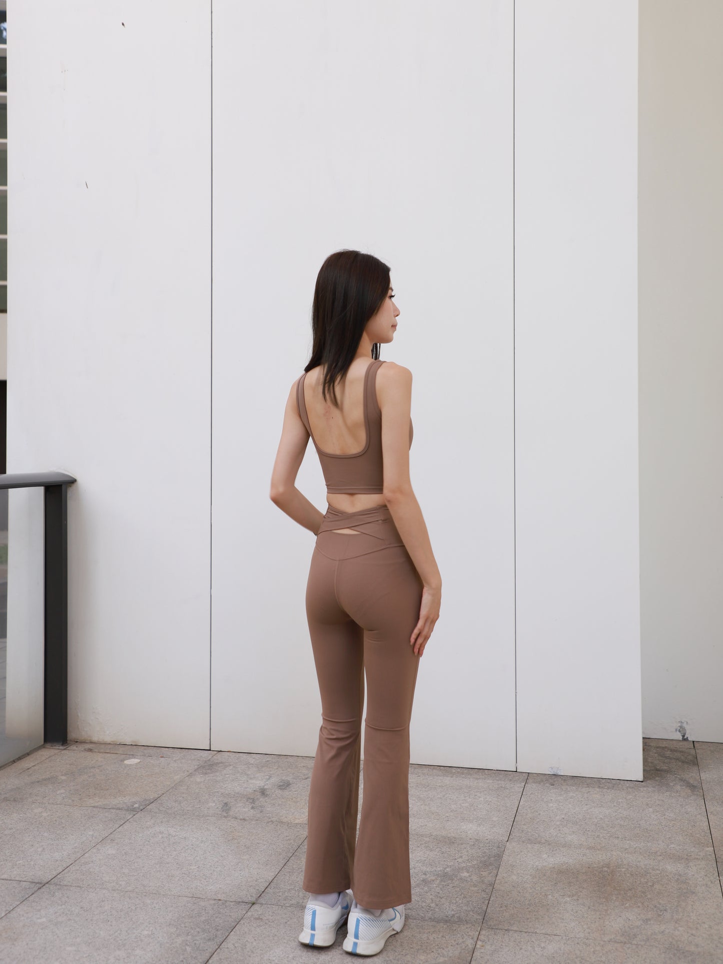 Cross Waist Flare Leggings
