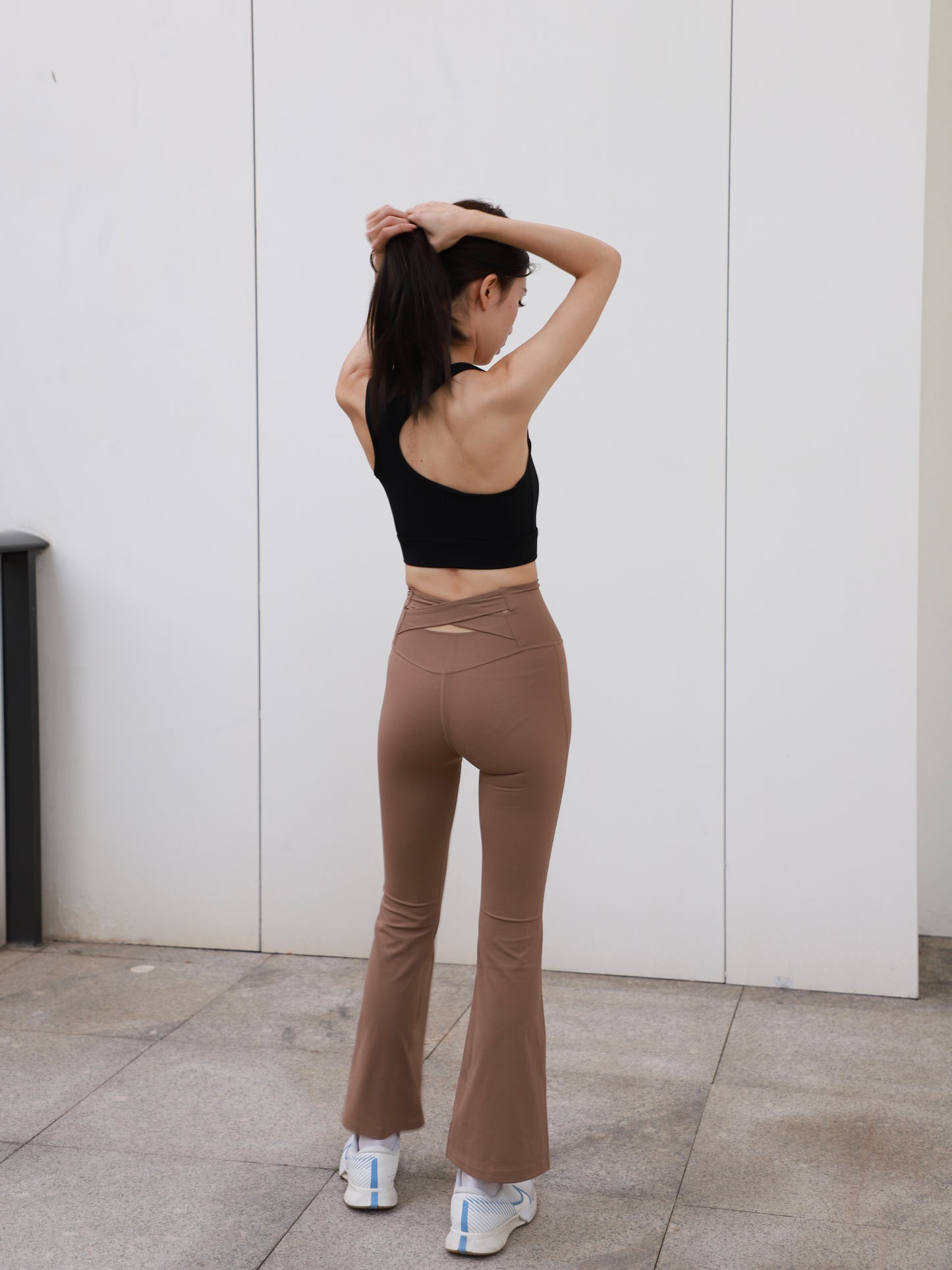 Cross Waist Flare Leggings