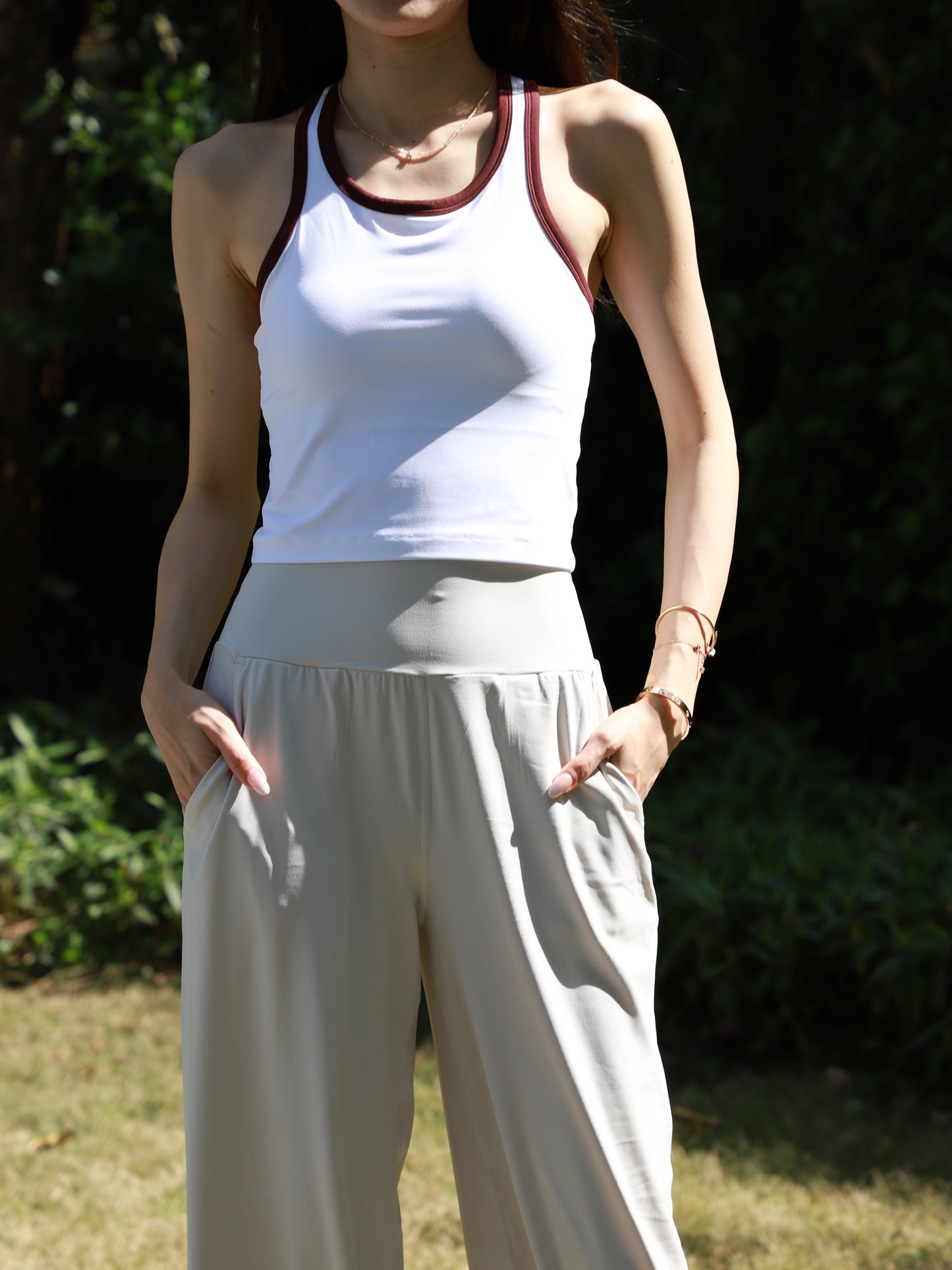 Mix Colour Tank Bra Top (Red)