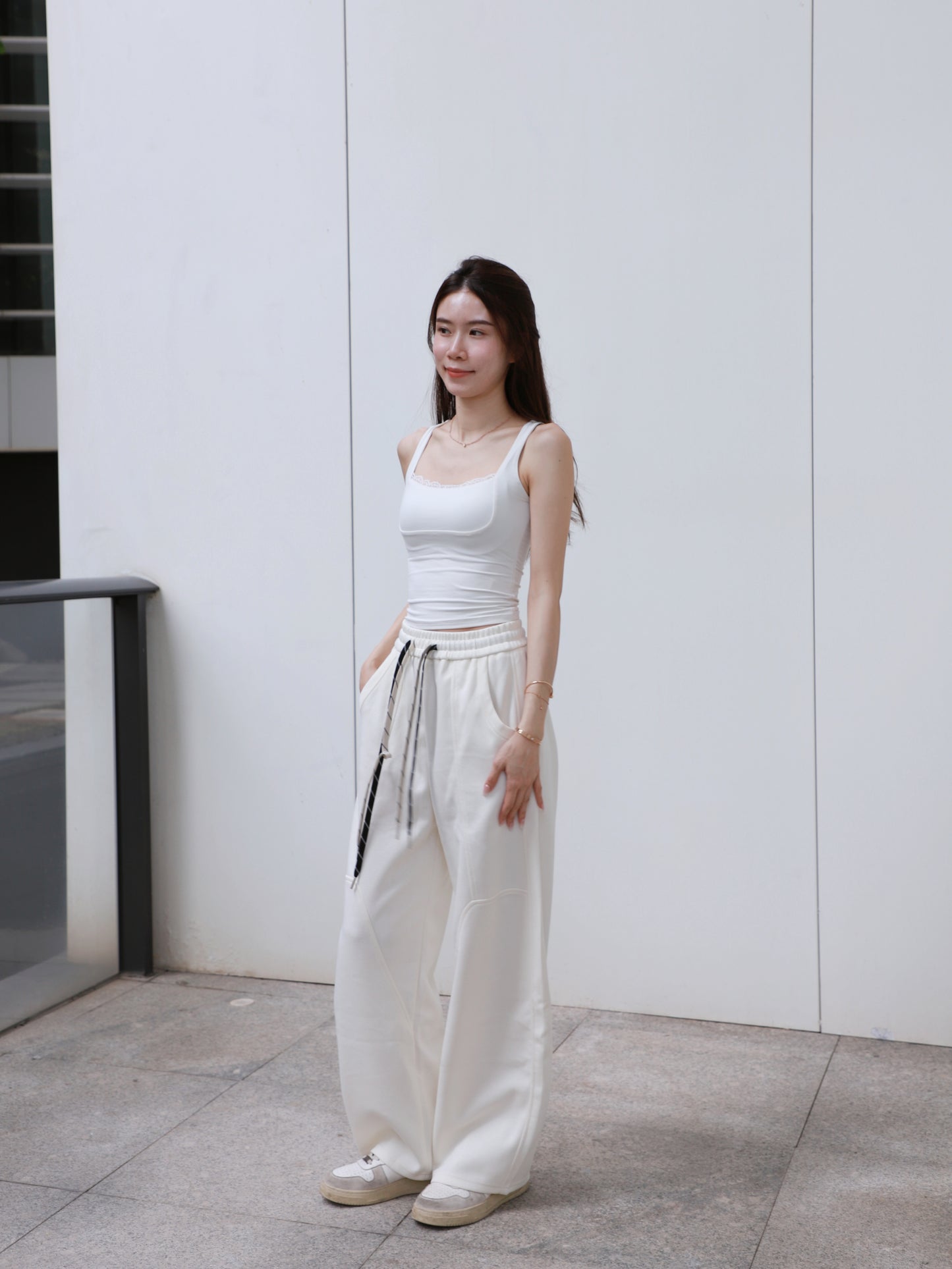 Mixed Strap Cotton Pants