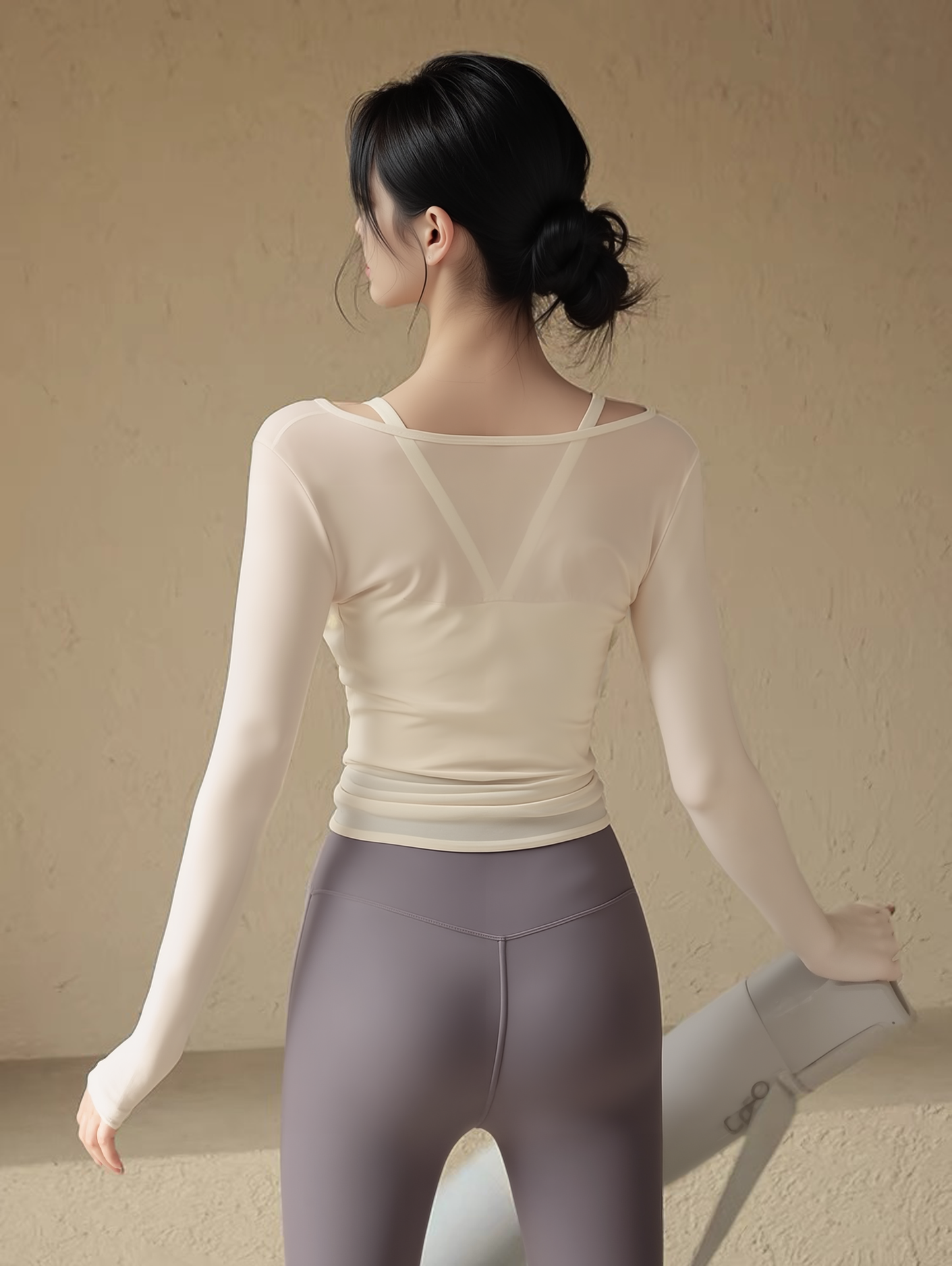 See Through Cross Long Sleeves Bra Top